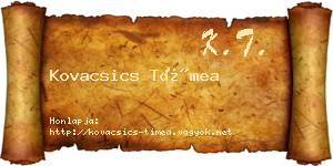 Kovacsics Tímea névjegykártya