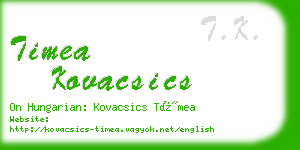 timea kovacsics business card